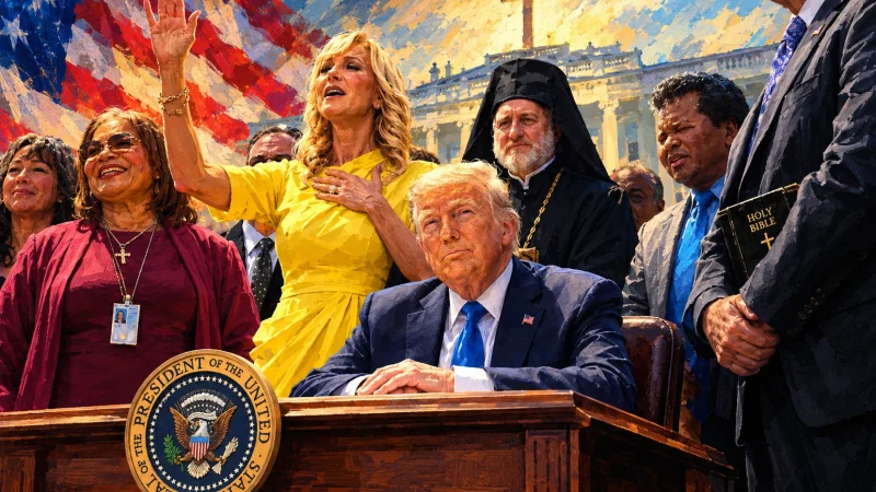 Painterly Fusion of Faith and Power